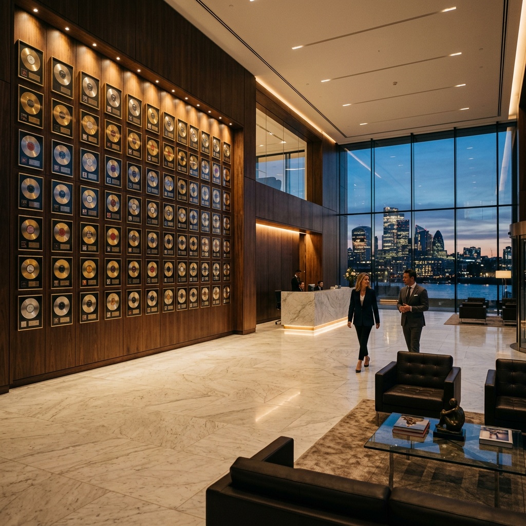 Professional music recording studio with mixing console